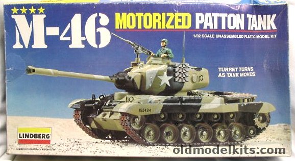 Lindberg 1/32 M-46 Patton Tank Motorized, 686 plastic model kit